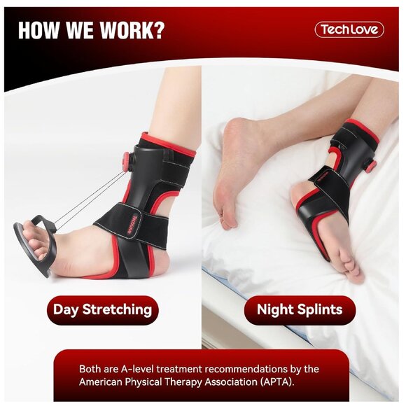 Tech Love Plantar Fasciitis Night Splint - Patented Plantar Fasciitis Brace, - Picture 2 of 5